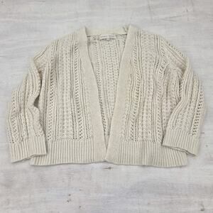 MADISON + HUDSON Open-Knit Lightweight Cardigan Sweater White Womens M